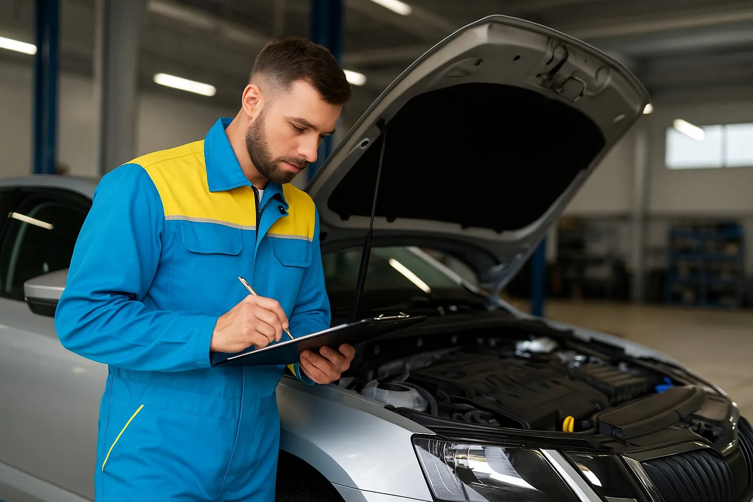 Man-Checking-Extended-Car-Warranty-Coverage